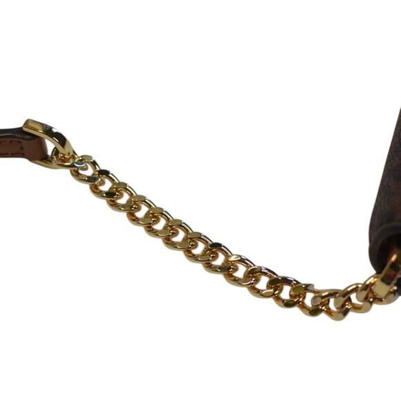 Michael Kors Women's Jet Set Wallet On A Chain in Signature Brown/Acorn, BEA - Picture 4 of 8